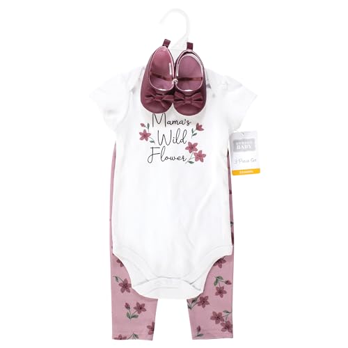 Image of Hudson Baby Unisex Baby Cotton Bodysuit, Pant and Shoe Set
