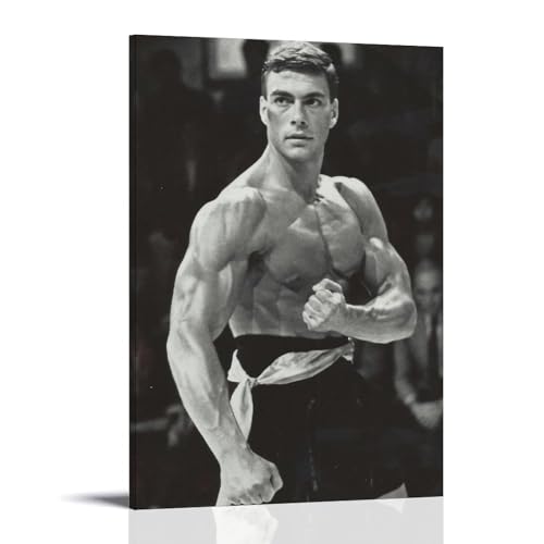 NJGUO Lienzo decorativo para pared de Jean-Claude Van Damme, estrella masculina, 20 x 30 cm, estilo marco