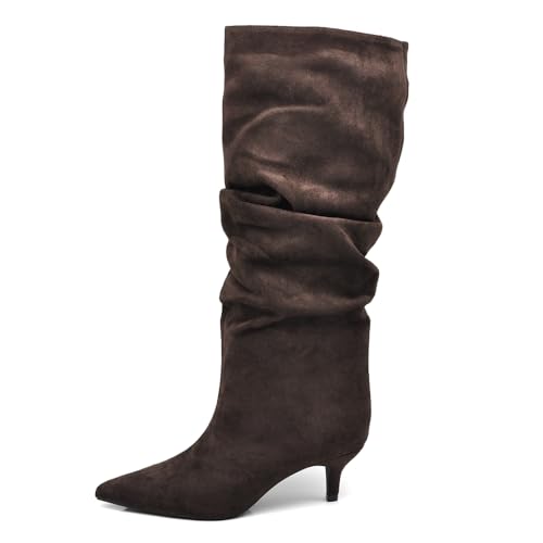 IF Stivali alti donna scamosciato con tacco basso...