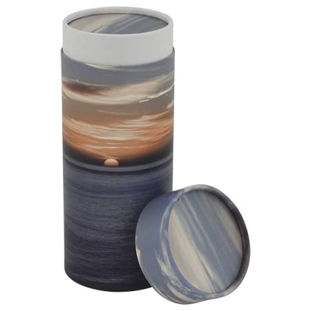 Ocean Sunset Scattering Tube - Small, Biodegradable Cremation Urn for Ashes, Small Sized Cremation Urn, 9 Inches High