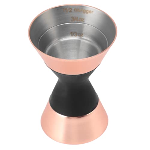 NDNCZDHC Double Cocktail Jigger with Scale, 1oz-11/2 oz Stainless Steel Cocktail Measuring Cup Bar Tool Wine Measuring Device (Copper Plated)