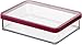 Rotho Loft rechteckige Vorratsdose 1l mit Deckel und Dichtung, Kunststoff (SAN) BPA-frei, transparent/rot, 1l (20,0 x 15,0 x 4,8 cm)