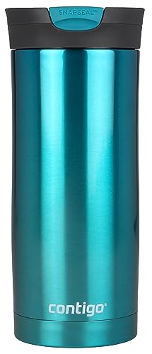 Contigo Thermobecher Huron Snapseal, Edelstahl Isolierbecher, Kaffebecher to go, auslaufsicher, spülmaschinenfester Deckel BPA-frei, 470 ml, 1 Stück (1er...