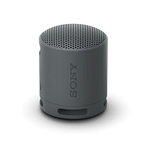Sony SRS-XB100 Wireless Bluetooth Portable Lightweight Super-Compact Travel Speaker, Durable IP67 Waterproof & Dustproof Shower Speaker, 16 Hour Battery, Versatile Strap, & Hands-free Calling, Black