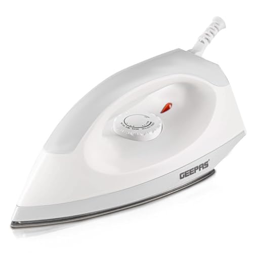 GEEPAS Dry Iron | Clothes Lightweight Electric Press | 32s Heat up Non-Stick Soleplate Adjustable...