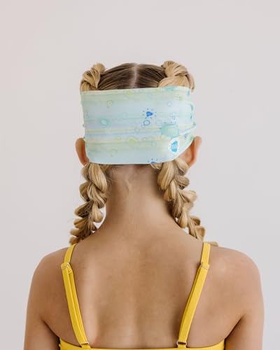 Image of Splash Place KIDS SWIM GOGGLES with Fabric Strap - SEA GLASS | Tangle-Free, Swimming Goggles for Kids, Comfy Fabric Strap Goggles - Won't Pull Your Hair - Purple Goggles for Swimming