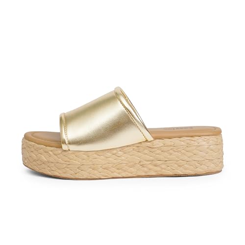 Platform Sandals Women Braided Sandals Slip on Wedge Sandal Summer Beach Wedge Dressy Sandal