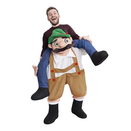 Ikumaal Carry me Bayer-Kostüm F111 M-XL für Erwachsen-e Männer Frau-en Bayer als Huckepack Paar-Kostüme Gruppen-Kostüme Fasching Karneval Faschingskostüm-e
