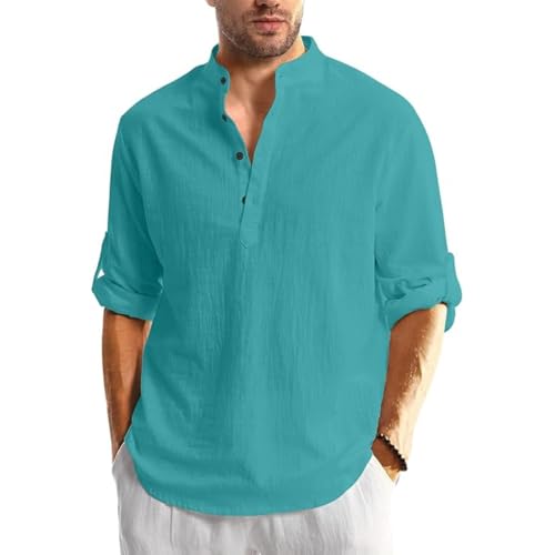 Image of Bellstone Men's Cotton Blend Solid Regular Fit Full Sleeve Short Kurta | Men's Trendy Short Kurta | Ethnic Stylish Casual Lightweight Summer Kurta for Daily and Occasion Use