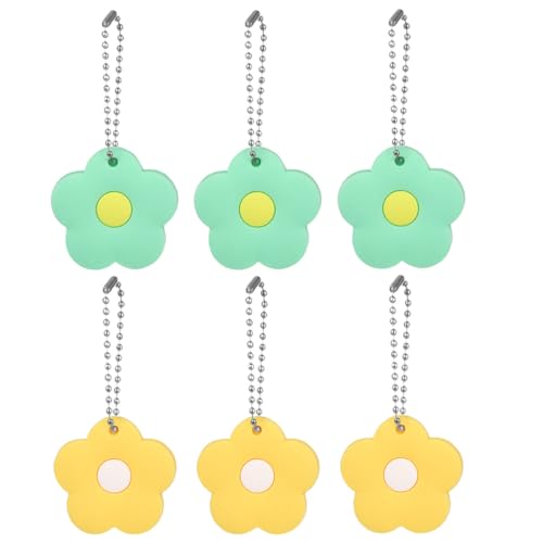 SHINEOFI Fundas de Silicona para Llaves Forma de Flor, Protector para Llaves de Casa Grandes, 6 Piezas Color Mezclado, Cubierta Protectora Anti Suciedad y Resistente para Estilo Aleatorio
