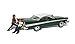 Shove It or Leave It 1950's Late Plymouth Car w/Figures N Scale Woodland