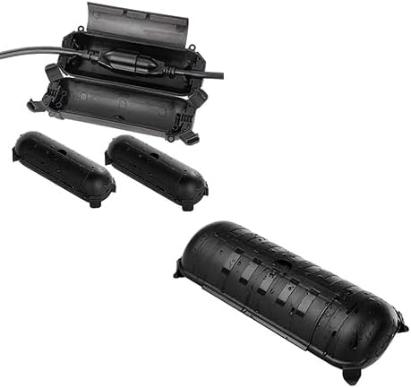Flemoon Paquete de 3 fundas de seguridad para cable de extensión para exteriores con sello impermeable, caja de conexión eléctrica resistente a la