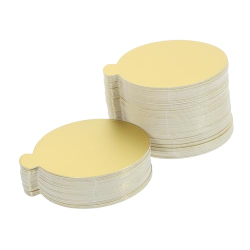 STOBAZA 100pcs Gold Card Cake Tray Cupcakes Mini Boards for Desserts Cake Boards Circle Base Pastry Boards Cupcake Cardboard Cupcake Plates Cake Base Mini Cake Board Cakes Pad Paper Golden