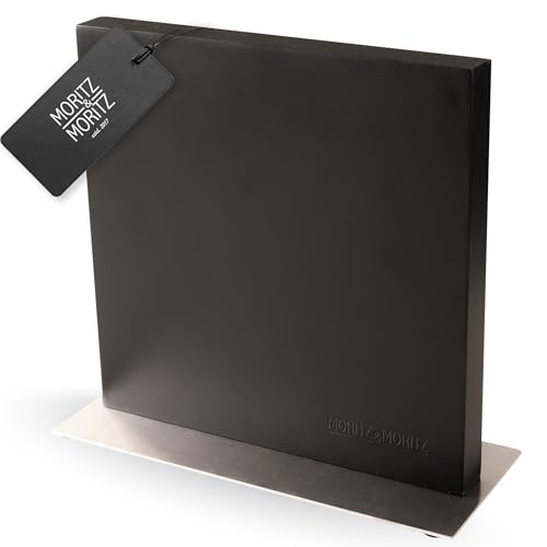 Moritz & Moritz Magnet Messerblock schwarz - Messerhalter Magnetisch mit starkem Halt - stabiler Knife Holder für Küche, modern & platzsparend -...