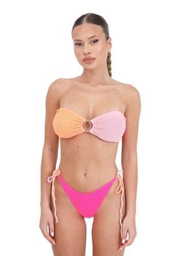 Bikini bandeau rose ME FUI slip américain réglable maillot de bain