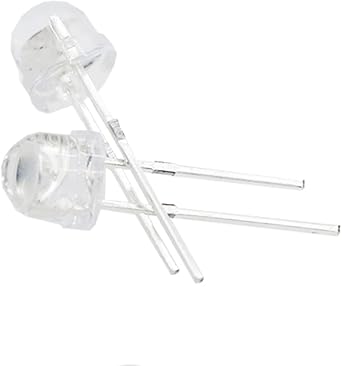 100 pcs 5mm Violet Straw Hat LED Diode Lights Purple Clear Transparent Lens 3V 20mA Bright Lighting Bulb Lamps Electronics Components Indicator Light Emitting Diodes