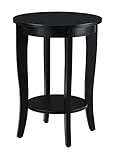 Convenience Concepts American Heritage Round End Table, Black