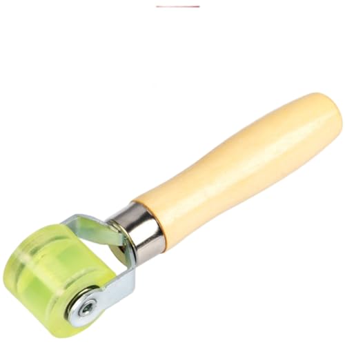 NiuLumea Rueda de presión para reparación de neumáticos, construcción de aleación con rodamiento suave, para un diseño compacto, parches sin esfuerzo y sellado hermético, mango de madera de abeto