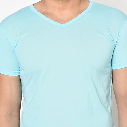 Image of Men's Cotton Blend Half Sleeve V Neck Tshirt