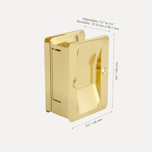 Image of Richelieu | Onward Passage Pocket Door Pull, Rectangular, Brass