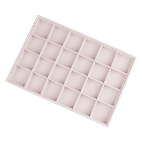 Insert de tiroir velours rose clair avec séparateurs modulables pour bijoux - 4