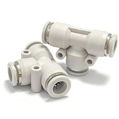 Connecteur pneumatique en PU raccord union en T blanc PE16 pour circuit tube de 16mm