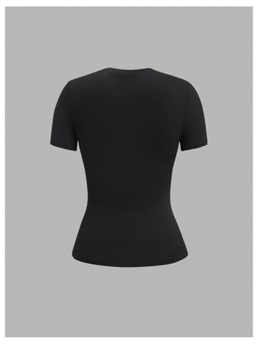 Milumia Women's Gothic Graphic Crew Neck Short Sleeve T Shirt Grunge Punk Fitted Tops2