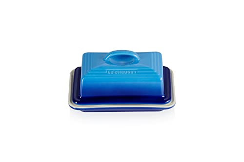 Le Creuset Stoneware Butter Dish, 900 g, 17 x 12.5 x 9 cm, Azure, 70837172200000, Azure Blue