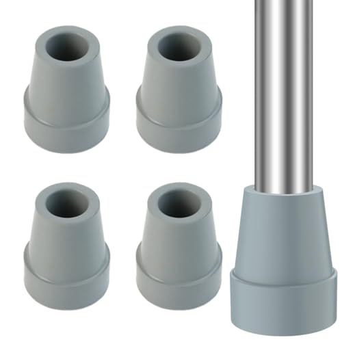 WUSJCOF - WUSJCOF Lot de 4 Embouts en Caoutchouc Antidérapants de Remplacement pour Canne, Béquilles, Bâtons de Marche et de Randonnée, Accessoires pour Seniors (19 mm)