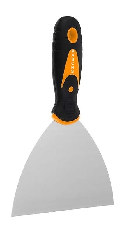 Image of AASONS 4 Inch Tempered Steel Paint Scraper Putty Knife, Painting Tools, Spackle Knife, Wallpaper Scrapping, Painters Tool, Crown Molding Tool, Paint Remover Scrapper with Handle (Pack Of 1)