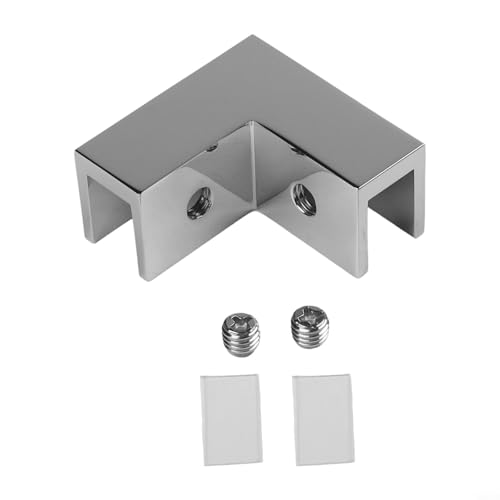 Gdfnmogo Abrazadera de cristal para puerta de ducha 90 Dee Ale latón para panel de vidrio templado de 8-12 mm, herrajes para puerta de baroom (cromo)