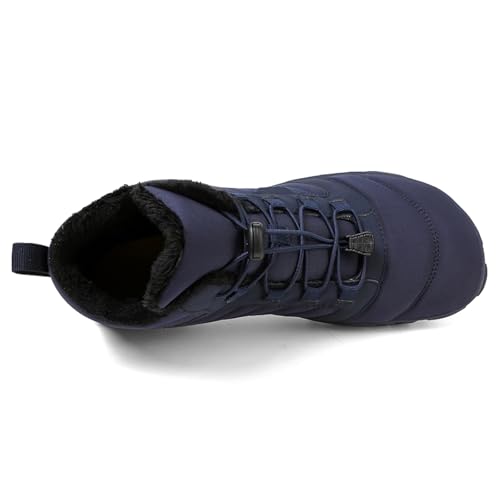 Image of Men's and Women's Barefoot Hiking Boots | Zero Drop Winter Snow Boots with Wide Toe Box | Slip-On Waterproof Ankle Booties | Minimalist Five-Finger Sneakers for Outdoor Hiking and Walking