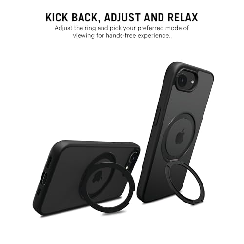 Image of DailyObjects Polycarbonate Case for iPhone 16e Compatible with Mag-Safe Wireless Charging,Halo 2.0 with Rotatable Stand Slim Shockproof Back Cover