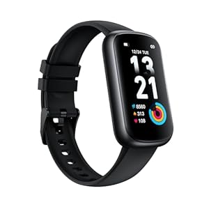 Fitness Tracker Watch with Heart Rate Monitor, 3ATM Waterproof Smart Watch, Health Activity Tracker with Pedometer, Sleep Monitor, Calorie Step Counter, Smartwatch for Women Men Black