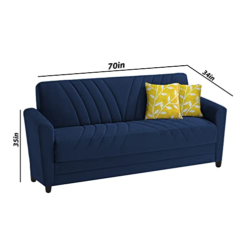 Image of Francis 3 Seater Sofa Set for Living Room (Blue Fabric)