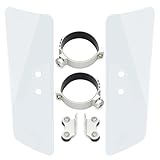 Motorcycle Clear Front Fork Lower Wind Deflectors & Hardware Mounting Clamps fits for Harley Honda Yamaha...