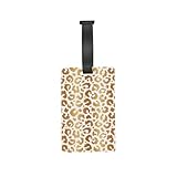 Gold Leopard Fashion Print Luggage Tags for Suitcases - Travel Essentials Suitcase Tags for Luggage, Cute Bag Tag Unique Baggage ID Label Tag