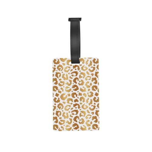 Gold Leopard Fashion Print Luggage Tags for Suitcases - Travel Essentials Suitcase Tags for Luggage, Cute Bag Tag Unique Baggage ID Label Tag