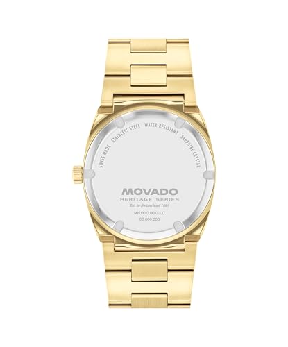 Movado Heritage Ondoplan Men's Luxury Quartz Watch - Swiss Movement, Stainless Steel Bracelet, Water Resistance 50 Meters (5ATM) - Classic Timepiece - Gift for Him - 36mm3