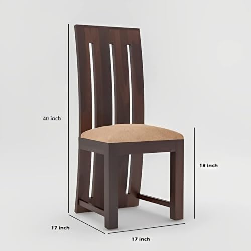 Image of Loonart Solid Sheesham Wood 4-Seater Dining Table Set with Pillar Base| Handcrafted Wooden Dining Furniture with Walnut Finish| Compact Dining Set for Home| Kitchen Or Apartment Use|