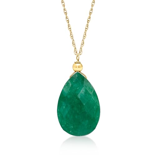 Ross-Simons 5.50 Carat Emerald Necklace in 10kt Yellow Gold. 18 inches