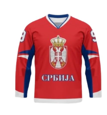Serbia International Hockey Jersey Sewn Any Name Number Red