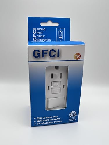 GFCI Switch Outlet Combo, Tamper-Resistant GFCI Electrical Outlet, 15 Amp GFCI Outlet, Ground Fault Circuit Interrupter, Self-Test with LED Indicator, ETL Listed, White -  Jiangsu Barep Smart Technology Co., Ltd., BAA-001