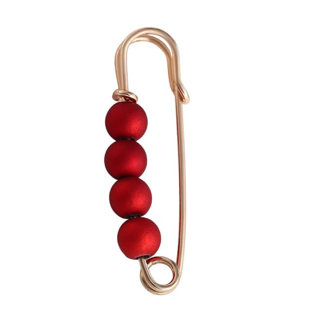 Pearl Waist Pin for Clothes | Adjustable Waist Buckle for Skirts and Dresses | 3.8CM | golden red-picture-24
