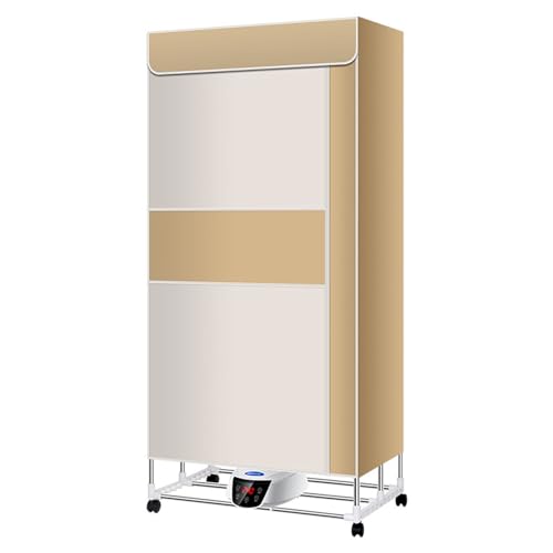 Electric Clothes Dryer,New 59Inch Clothes Dryer(UV),1300W -2 Tier Foldable Dryer Wardrobe Drying Rack,Energy-Efficient,for Home Appartments (Color : Yellow)