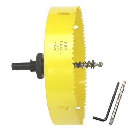 6-1/8 Inch Hole Saw with Arbor, 156mm Bi-Metal Hole Cutter