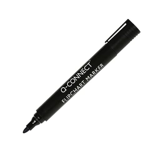 Image of Q-Connect Flipchart Marker Pen Bullet Tip Black (Pack of 10) KF15392+ Free finchley Refill Pen (8)
