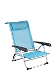 Red Mountain Klappsessel Strand Aluminium Deluxe - Asiento Plegable Azul 74x62x20 cm, soporta hasta 100 kg de Carga