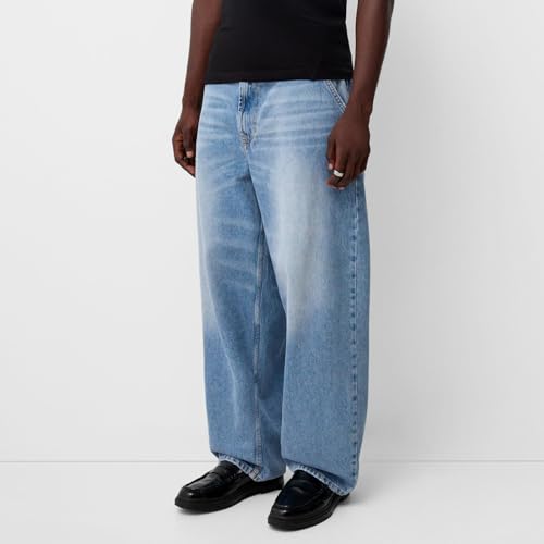 Mens Loose Denim Pants Y2k Wide Leg Hip Hop Baggy Jeans Casual Loose Fit Straight Jeans Trousers Streetwear3