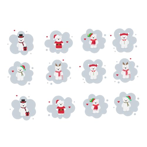 PRETYZOOM 12Piezas Pegatinas De Extraíbles De PVC De Decoración Navideña Para Calcomanías De Festivo